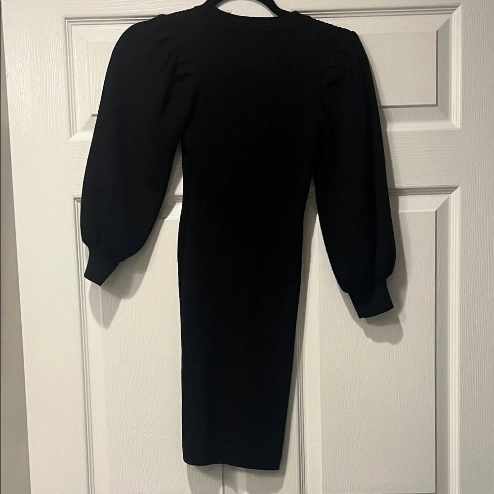 HARPER Chic Black Dress with Puff Sleeves size S - Picture 2 of 8